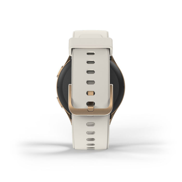 Hama 8900 GPS AMOLED Smartwatch 1.32" with Beige Silicone Strap - Gold