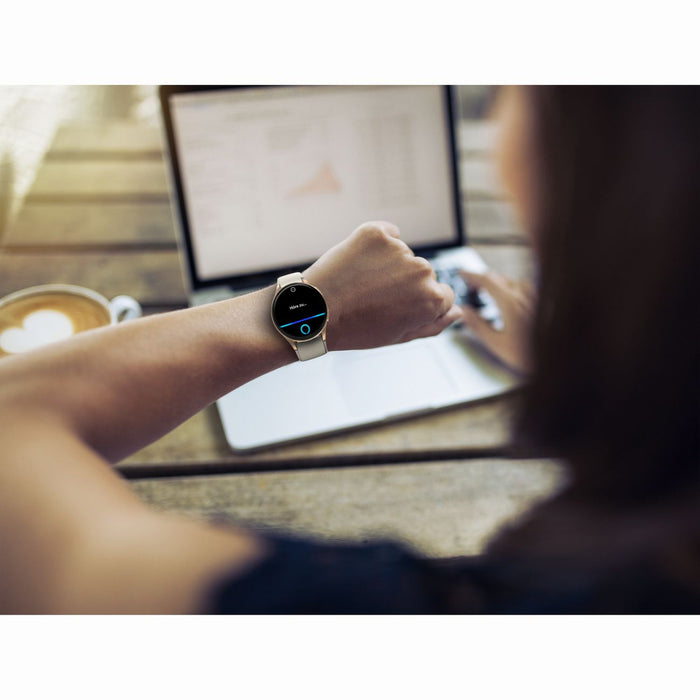 Hama 8900 GPS AMOLED Smartwatch 1.32" with Beige Silicone Strap - Gold