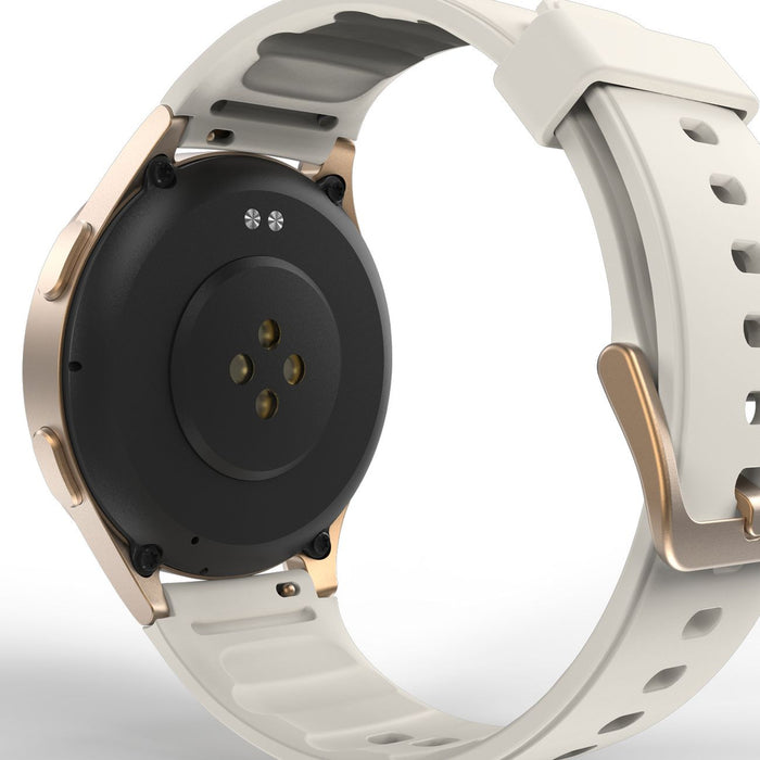 Hama 8900 GPS AMOLED Smartwatch 1.32" with Beige Silicone Strap - Gold