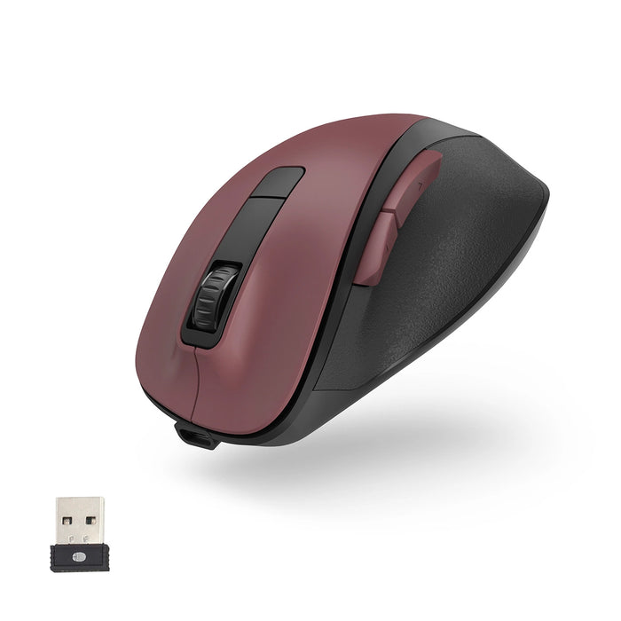 Hama MW-500 V2 Wireless Mouse with Battery - Burgundy