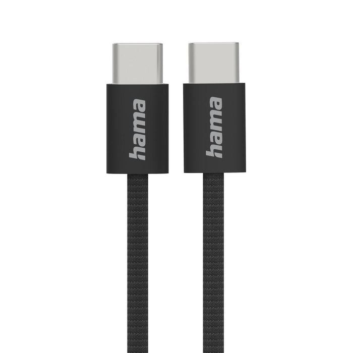HAMA "Fabric" charging cable, USB-C - USB-C, 1 m, Nylon, black