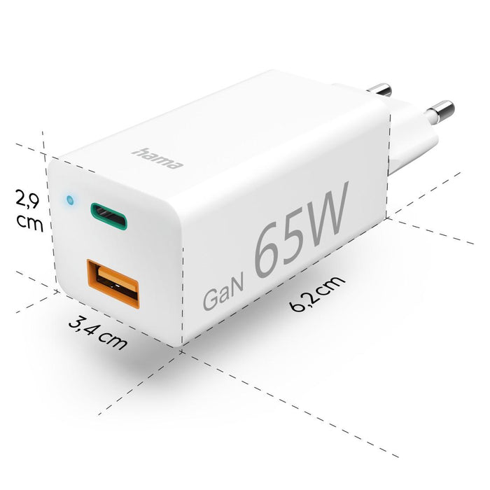 Universal laptop charger Hama USB-C, GaN, Power Del. (PD), 5-20V/65W
