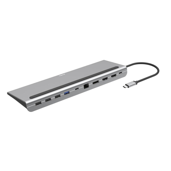 Docking station 10 in 1 HAMA Connect2Office Pro, USB-A, USB-C (PD), HDMI, DP, LAN/Ethernet, Gray