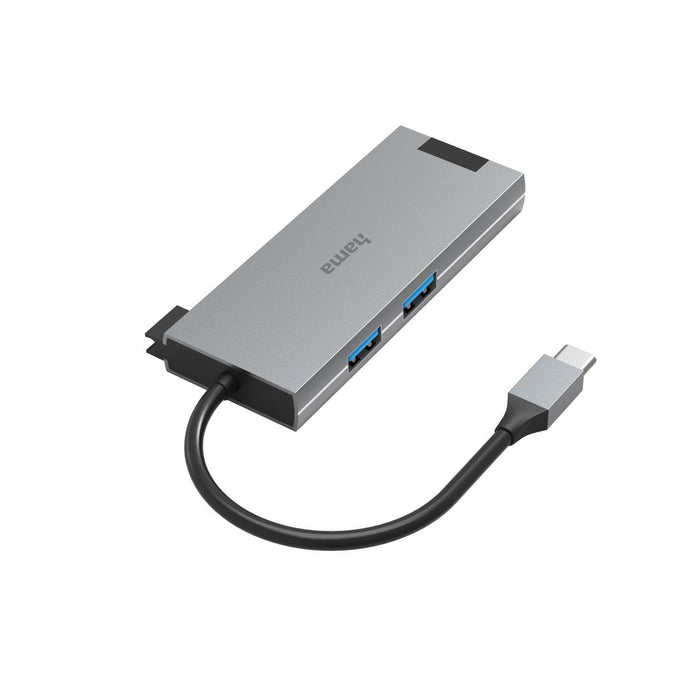 USB-C hub, 5-port, 2 x USB-A, 1 x USB-C, 1 x HDMI, 1x LAN, Gray