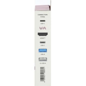 USB-C, 5-port hub, 3x USB-A, 1x USB-C, HDMI, 4K, Black