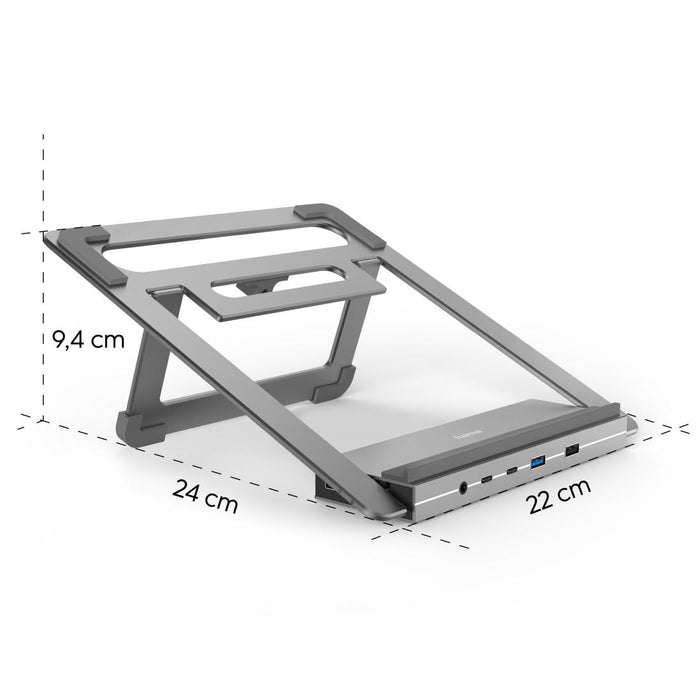 Hama "Connect2Office Stand" USB-C docking station, Laptop stand, 12 ports