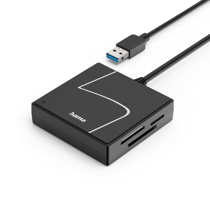 HAMA USB card reader, USB-A, with USB-C adapter, USB 3.2 Gen1, SD/micro-SD/CF/MS