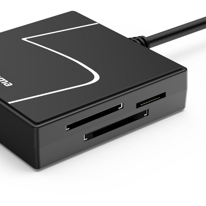 HAMA USB card reader, USB-A, with USB-C adapter, USB 3.2 Gen1, SD/micro-SD/CF/MS