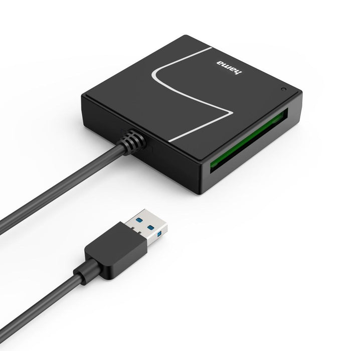 HAMA USB card reader, USB-A, with USB-C adapter, USB 3.2 Gen1, SD/micro-SD/CF/MS