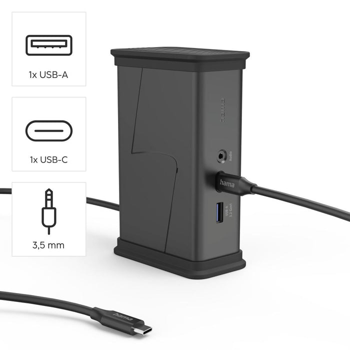 HAMA Docking station USB-C "Connect2Office Black", 9 ports, 2x HDMI™, USB-A, USB-C, LAN