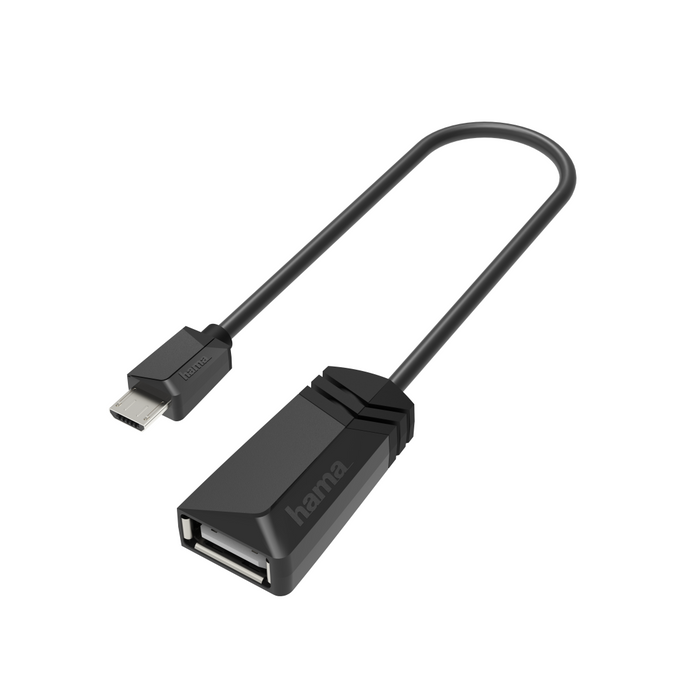 Cable HAMA, USB 2.0 OTG micro USB - female USB 2.0, 480 Mbit/s, Black