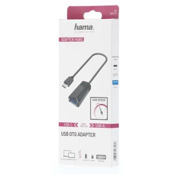 Adapter HAMA USB-C male - USB 3.2 Gen 1 A female, 5Gbit/s, 0.15 m., Black