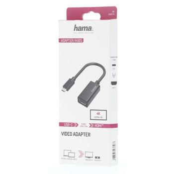 Adapter HAMA 200315, USB-C male - HDMI female, Ultra HD, 4K, Black