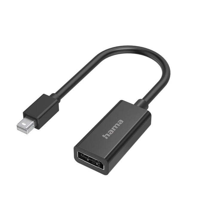 HAMA Adapter, MiniDisplayPort male - DisplayPort female, Ultra-HD 4K, Essential, Black