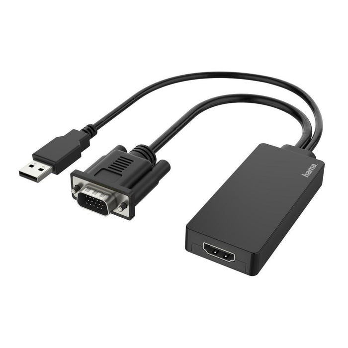 HAMA converter, VGA+USB male - HDMI female, Full HD 1080p, Black