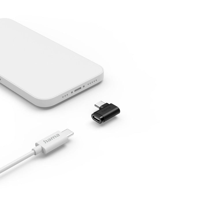 HAMA Adapter 90°C USB-C, USB 3.2 Gen2, 10 Gbit/s, 5 A, 240 W, set of 2