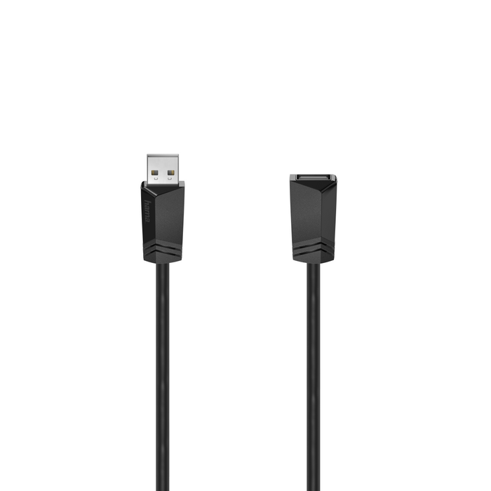 HAMA extension cable, USB-A female - USB-A male, 3 m, 480 Mbit/s, Black
