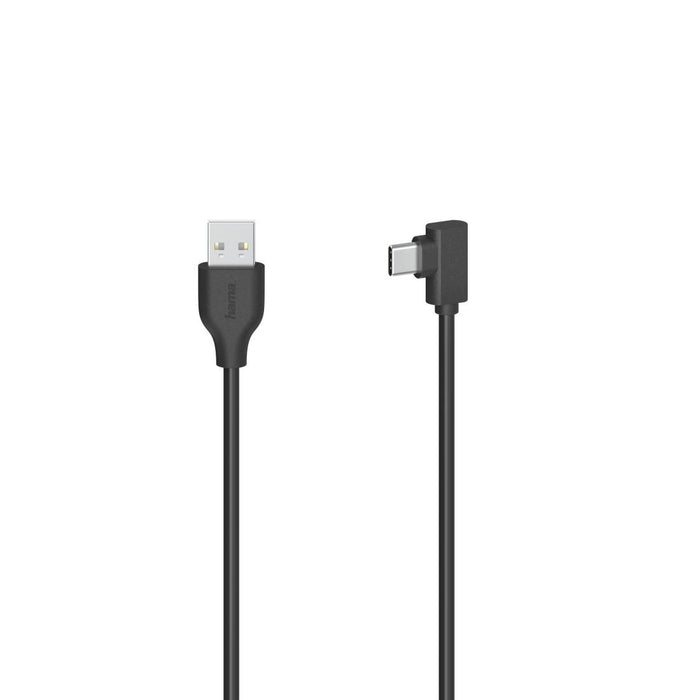 Cable HAMA USB-C male - USB A, 90°, 0.75 m, USB 2.0, 480Mbit/s, Black