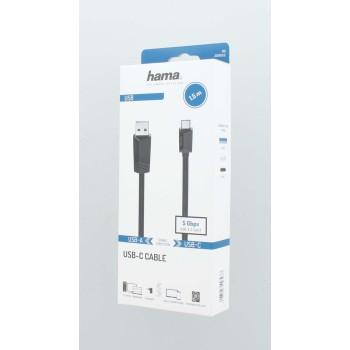 Cable HAMA USB-C male-USB-A 3.2 Gen.1 male, 5Gbit/s, 1.5 m., Black