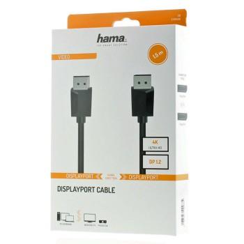 Cable HAMA 200696, DisplayPort male - DisplayPort male, 1.5 m, Ultra-HD 4K, Double-shielded, Black