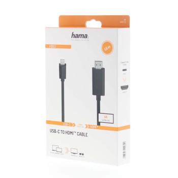 Cable HAMA 200718, USB-C male - HDMI male, Ultra-HD, 4K, 1.5 m, Black