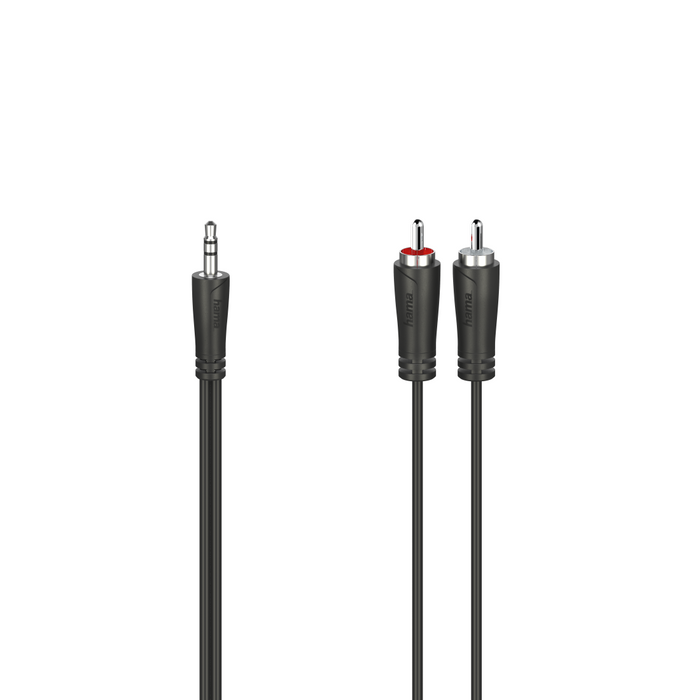 HAMA audio cable, 3.5 mm jack - 2 x RCA, 1.5m, Black