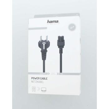 Power cable HAMA Shuko, 3pin(IEC C5) female, 2.5m, Black