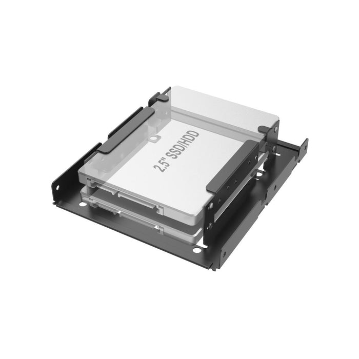 HAMA hard drive frame, 2 x 2.5" SSD and HDD in 3.5" HDD slot, Black