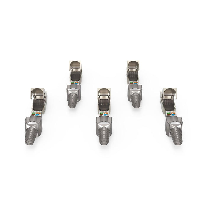 HAMA Network connector set, CAT 6a, 10 Gbit/s, shielded, tool-free installation, 5 pcs