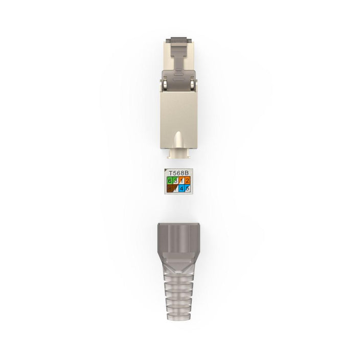HAMA Network connector set, CAT 6a, 10 Gbit/s, shielded, tool-free installation, 5 pcs