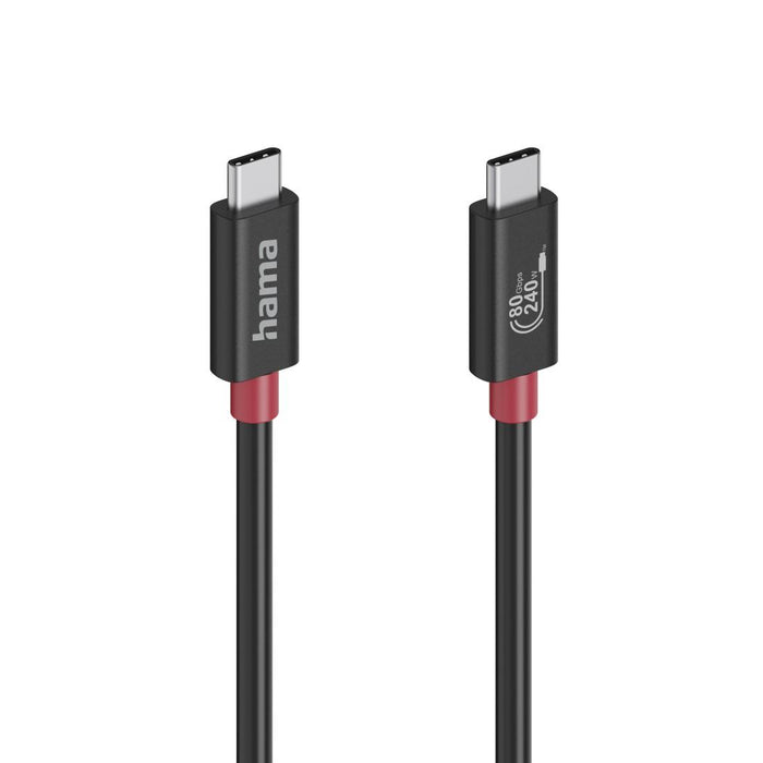 HAMA USB-C eMarker Cable, USB 4 Gen 4, 80 Gbit/s, 1 m, 5 A, 240 W, black