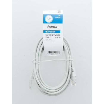 Network cable HAMA, CAT 5e, UTP, RJ-45 - RJ-45, 3 m, Gray, bulk packaging