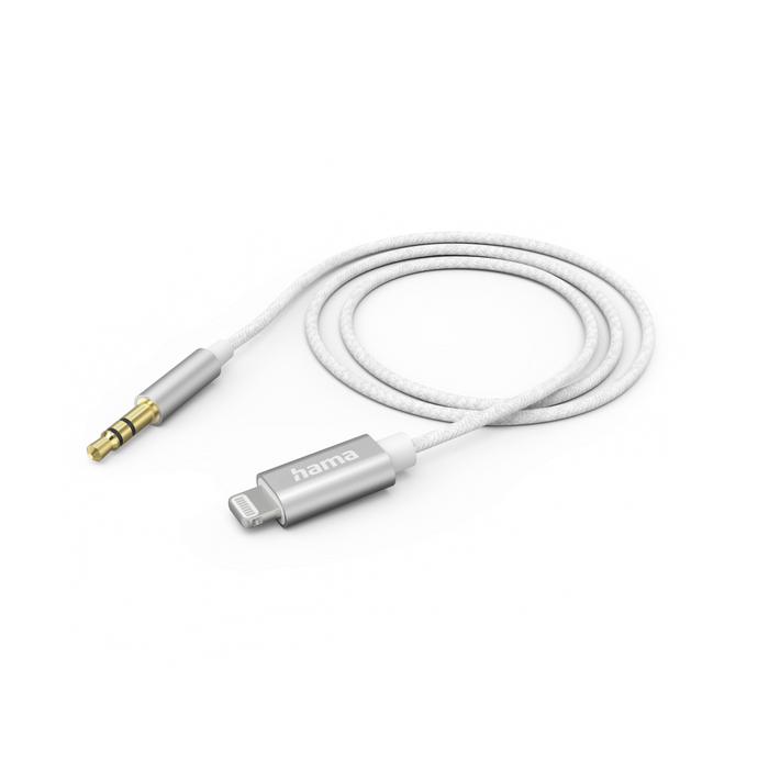 Audio cable HAMA, Lightning male - 3.5 mm jack male, 1.0 m, White