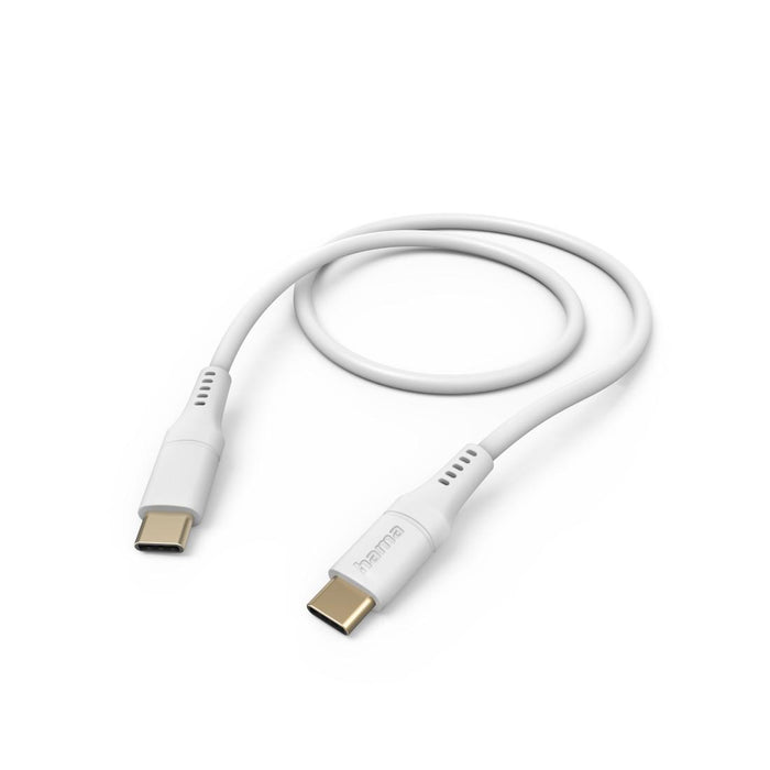 HAMA Charging cable "Flexible", USB-C - USB-C, 1.5 m, silicone, white