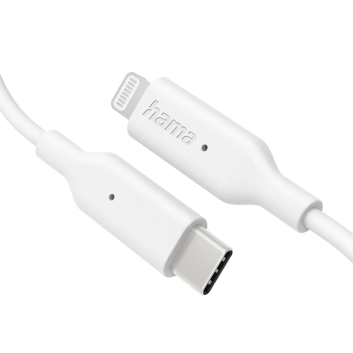 Charging/Data cable HAMA, USB-C - Type-C/Lightning, 1m, white
