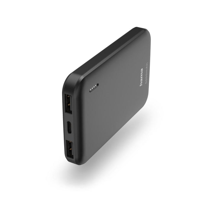 HAMA External battery "Pocket 5" Power Pack, 5000 mAh, Outputs: 2x USB-A, anthracite
