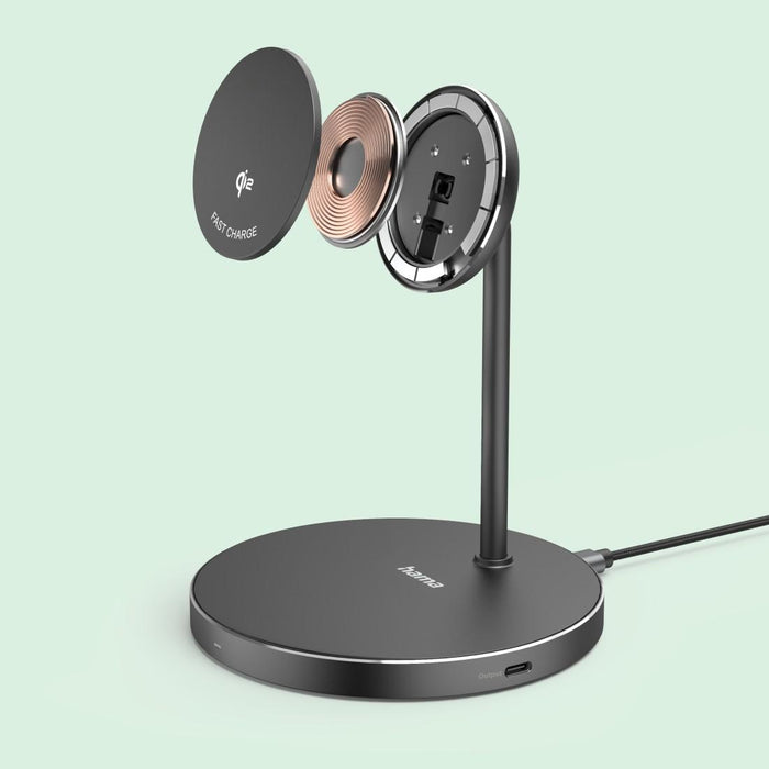 HAMA Wireless Charging Station Qi2, 15W, black