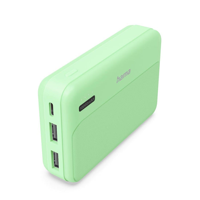 HAMA External battery "Pocket 10", 10000 mAh, Outputs: 2x USB-A, green