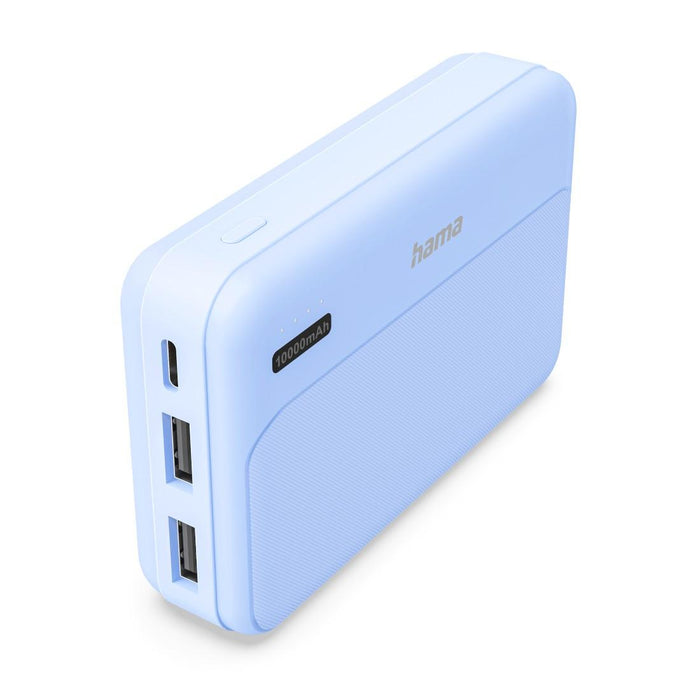 HAMA External battery "Pocket 10", 10000 mAh, Outputs: 2x USB-A, blue