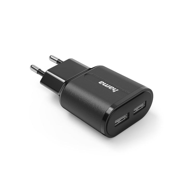 Charger HAMA 220V, 2 x USB-A, 12W, Black