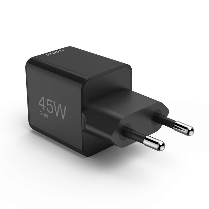 HAMA Fast mini charger GaN, USB-C, PD, 45 W, black