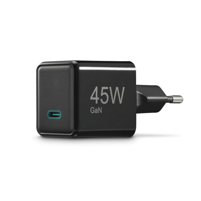 HAMA Fast mini charger GaN, USB-C, PD, 45 W, black