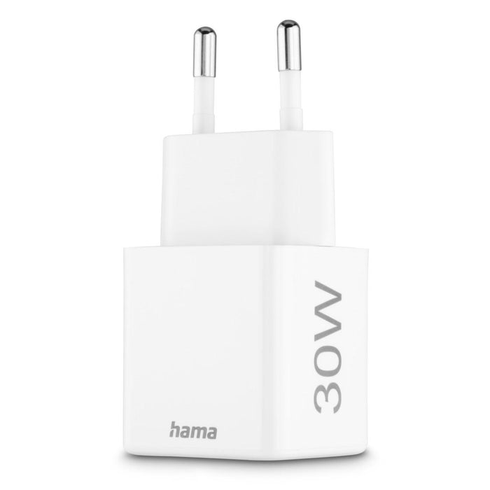 HAMA Fast mini Gan charger, 30 W, 1x USB-C, 1x USB-A, PD, white