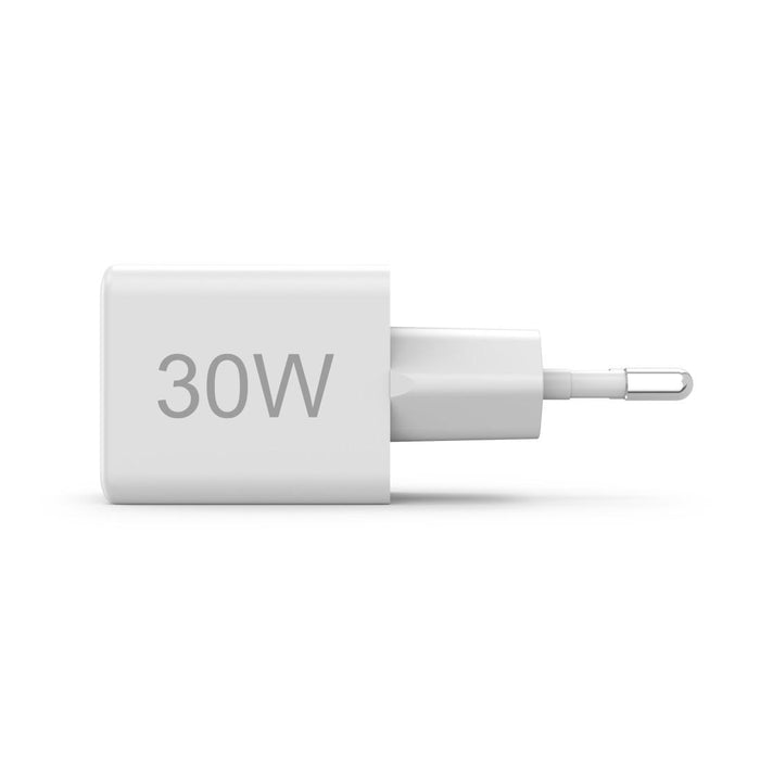 HAMA Fast mini Gan charger, 30 W, 1x USB-C, 1x USB-A, PD, white
