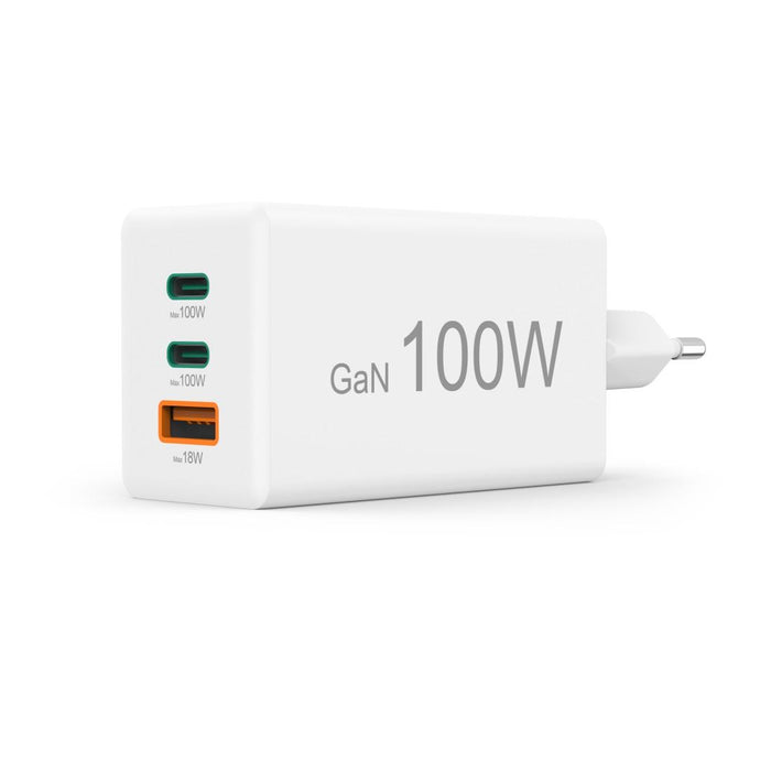 HAMA Fast charger 220V, 100 W GaN, 2x USB-C PD, 1x USB-A QC
