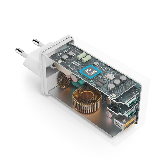 HAMA Fast charger 220V, 100 W GaN, 2x USB-C PD, 1x USB-A QC