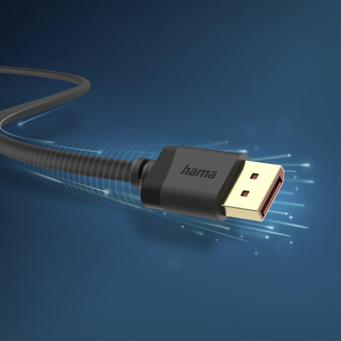HAMA Cable DisplayPort, DP 2.1, Ultra-HD 8K, 40 Gbit/s, 2 m