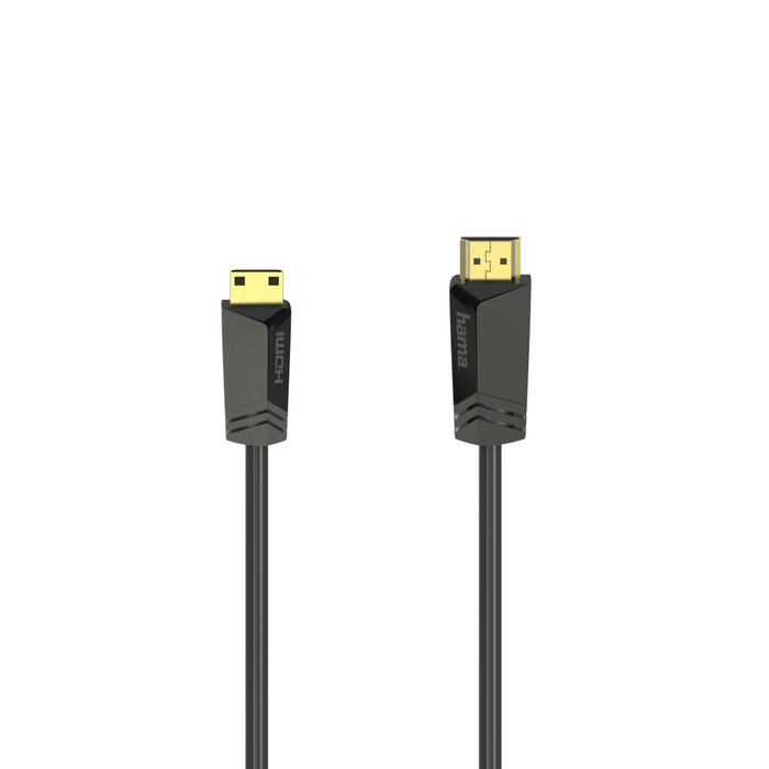 HAMA cable, HDMI male - mini HDMI male, 1.5 m, Gold-plated connectors, Black