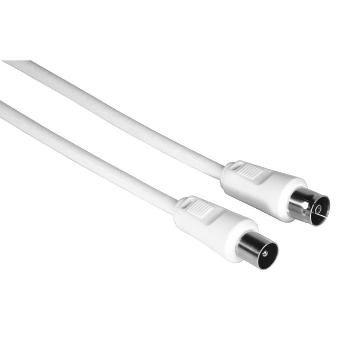Antenna cable HAMA 205029, Coaxial male - Coaxial female, 3 m, 75dB, Shielded, White