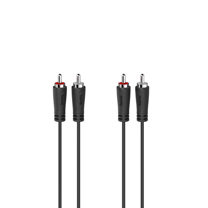 HAMA audio cable, 2 x Chinch male -2 x Chinch male, 5m, Black